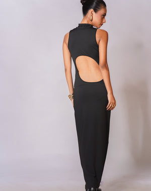 Backless Black Bodycon Dress