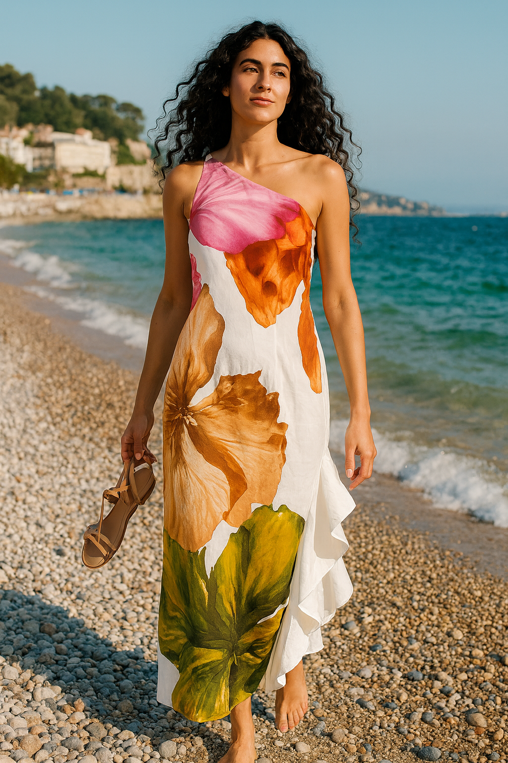 Floral one Shoulder Maxi Dress