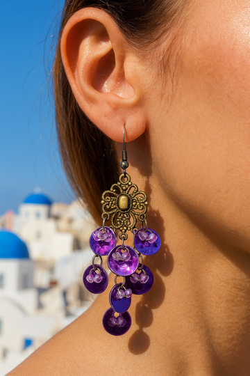 Amethyst Boho Bloom Dangles
