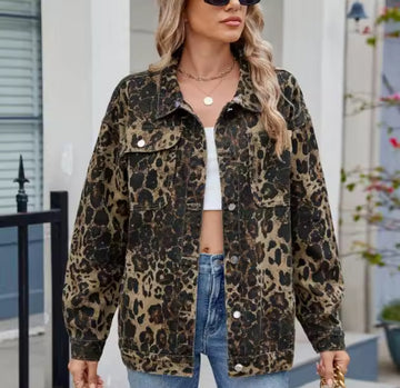 Leopard Denim Jacket