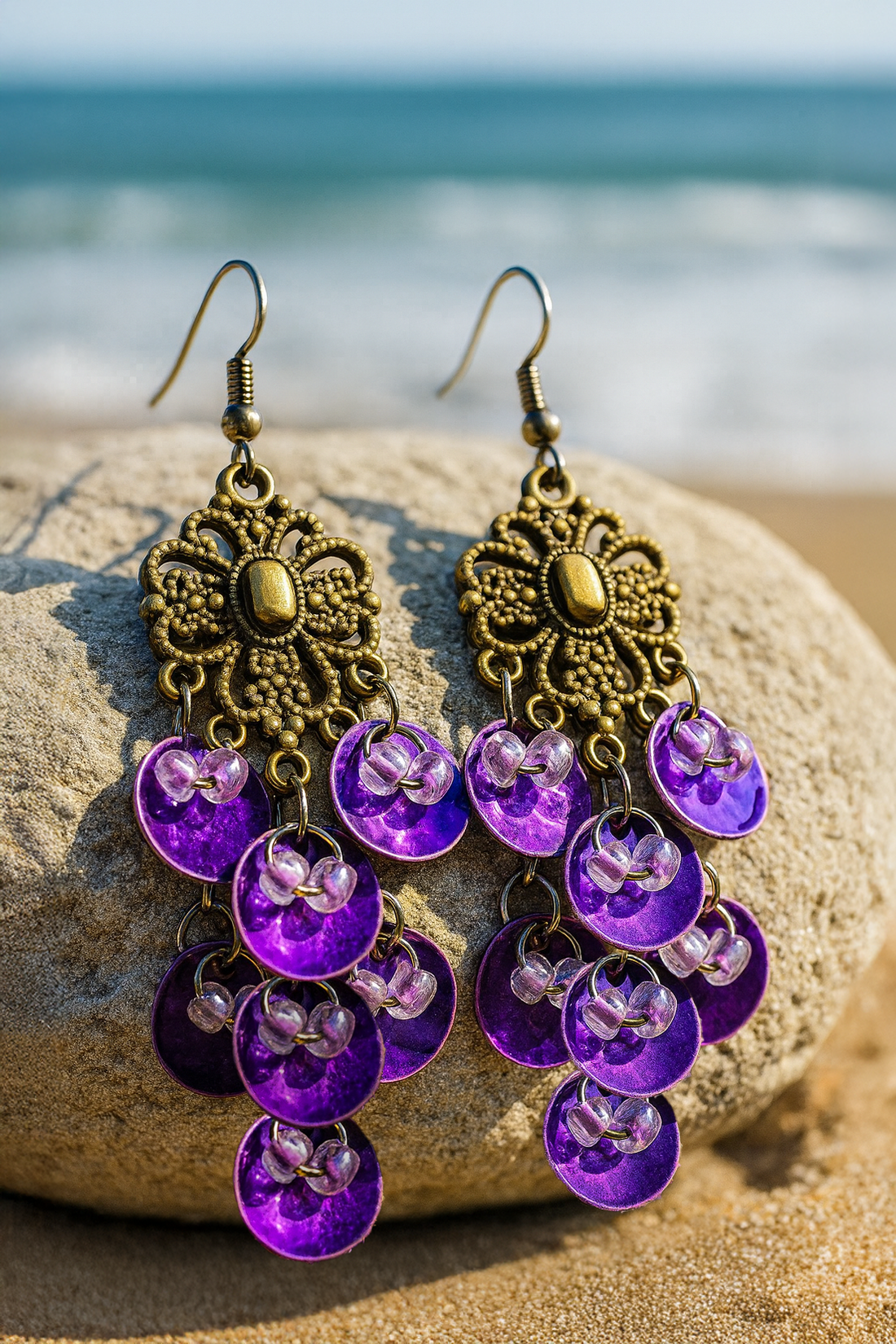 Amethyst Boho Bloom Dangles