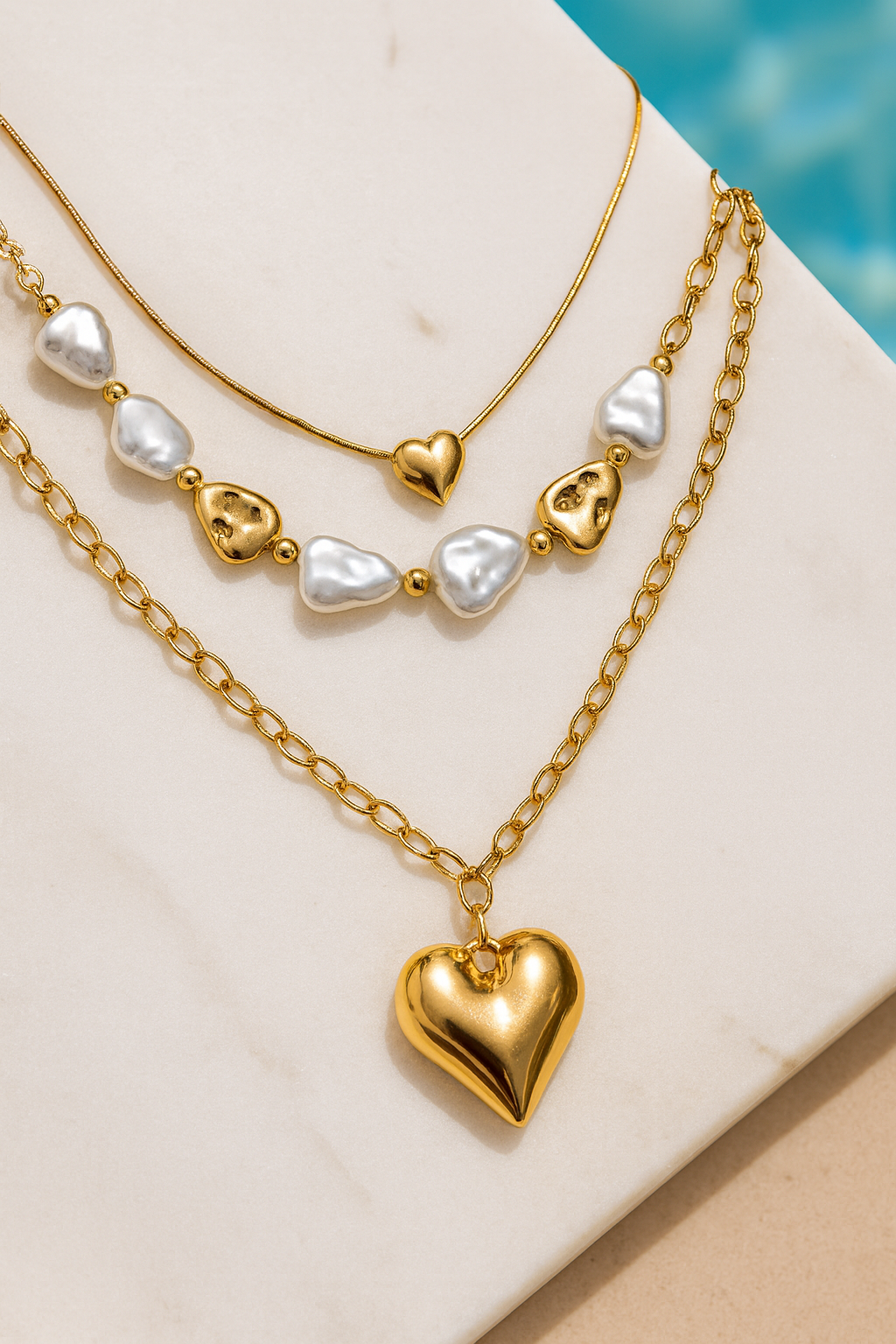 Golden Heart Layered Necklace
