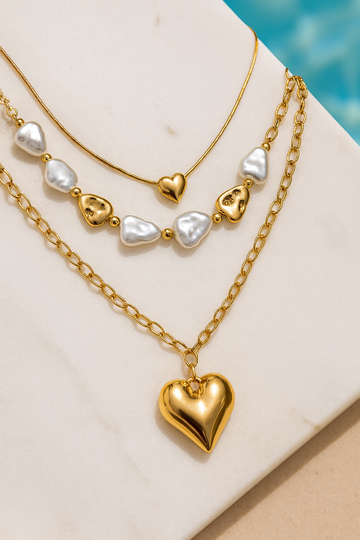 Golden Heart Layered Necklace