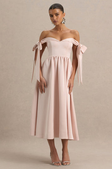 Rosé Whisper Midi Dress