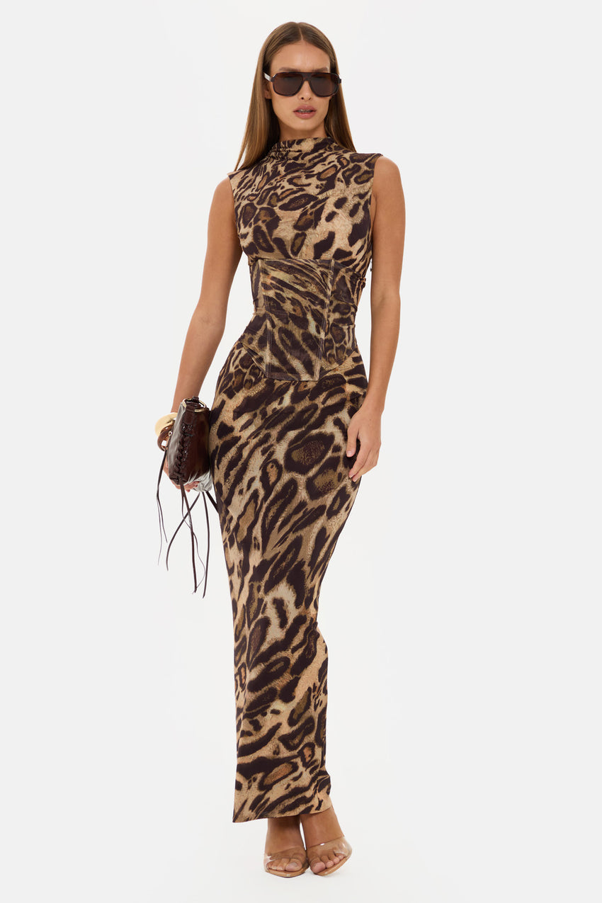 Solea leopard luxe gown