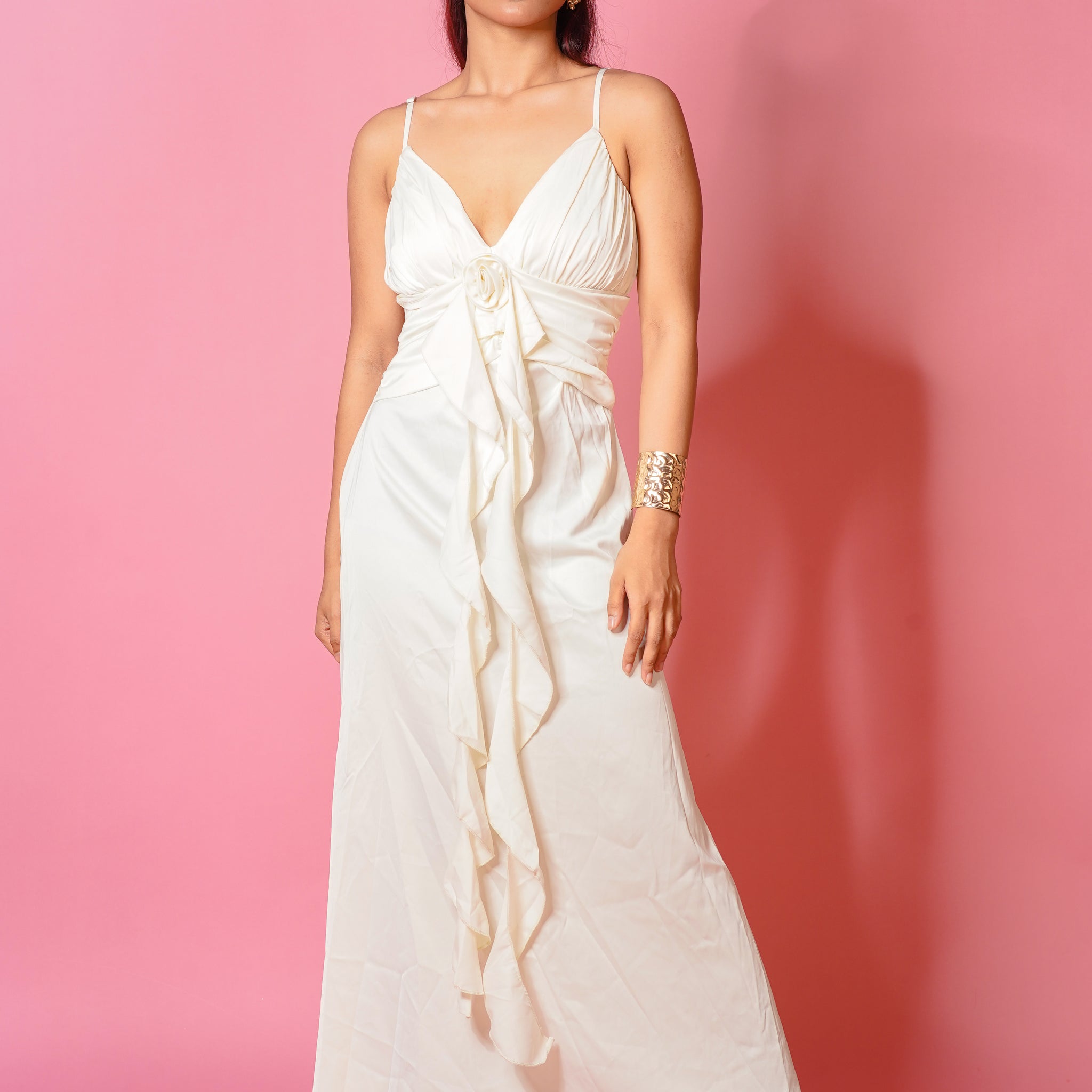 White Serenity Ruffle Dress