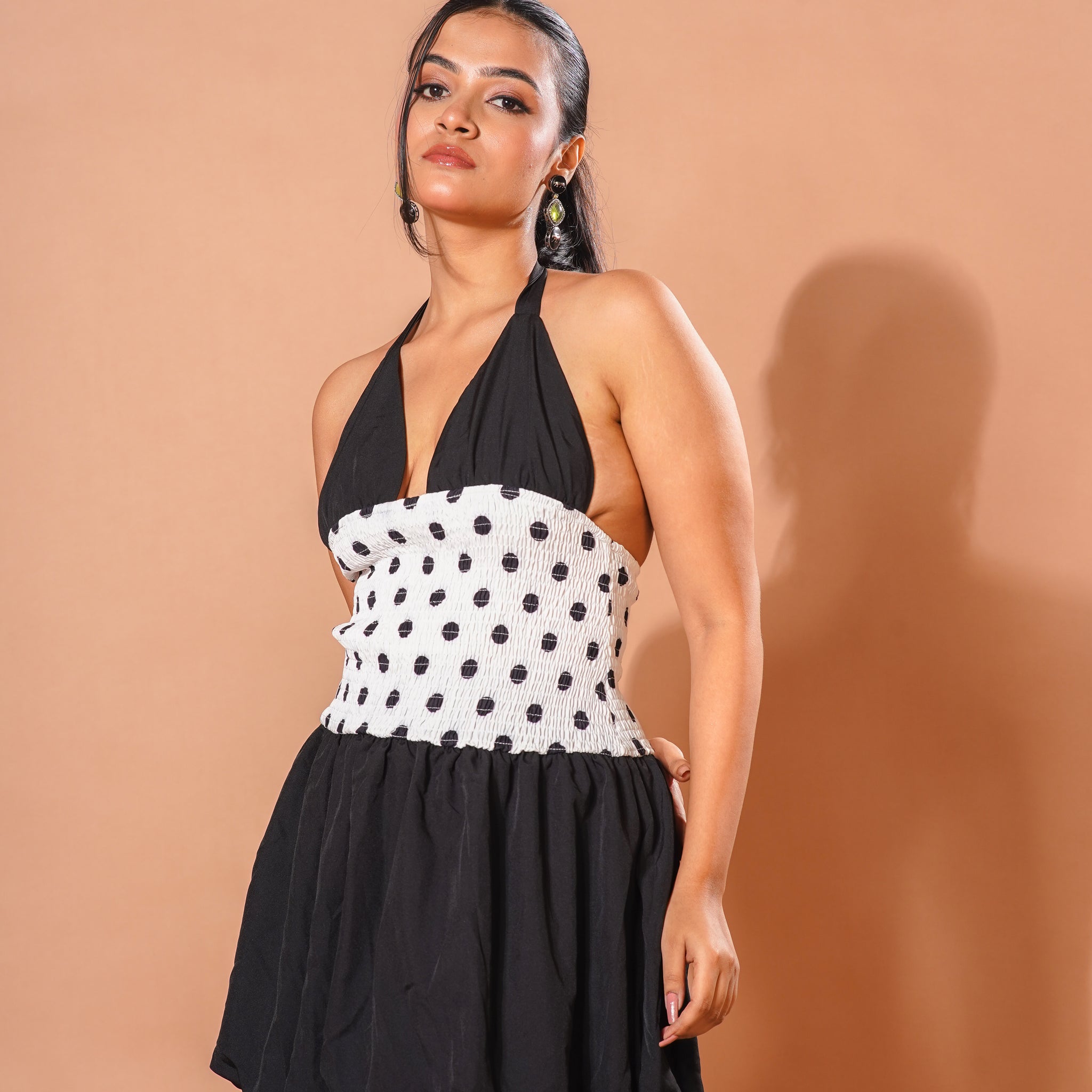 Black & White Polka Dot Mini Dress