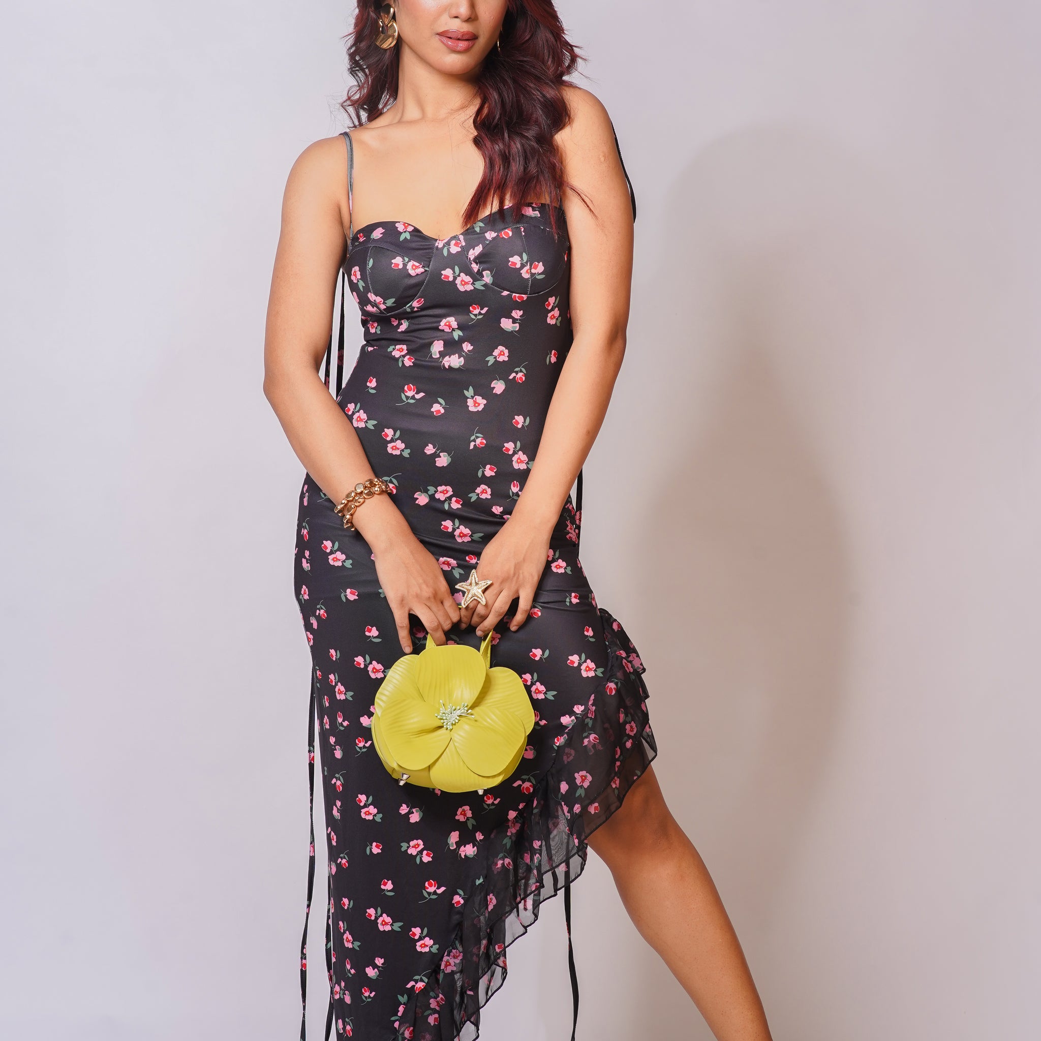 Moonlit Rose Cascade Dress