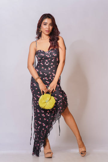 Moonlit Rose Cascade Dress