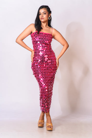 Pink Shimmer Cocktail Dress