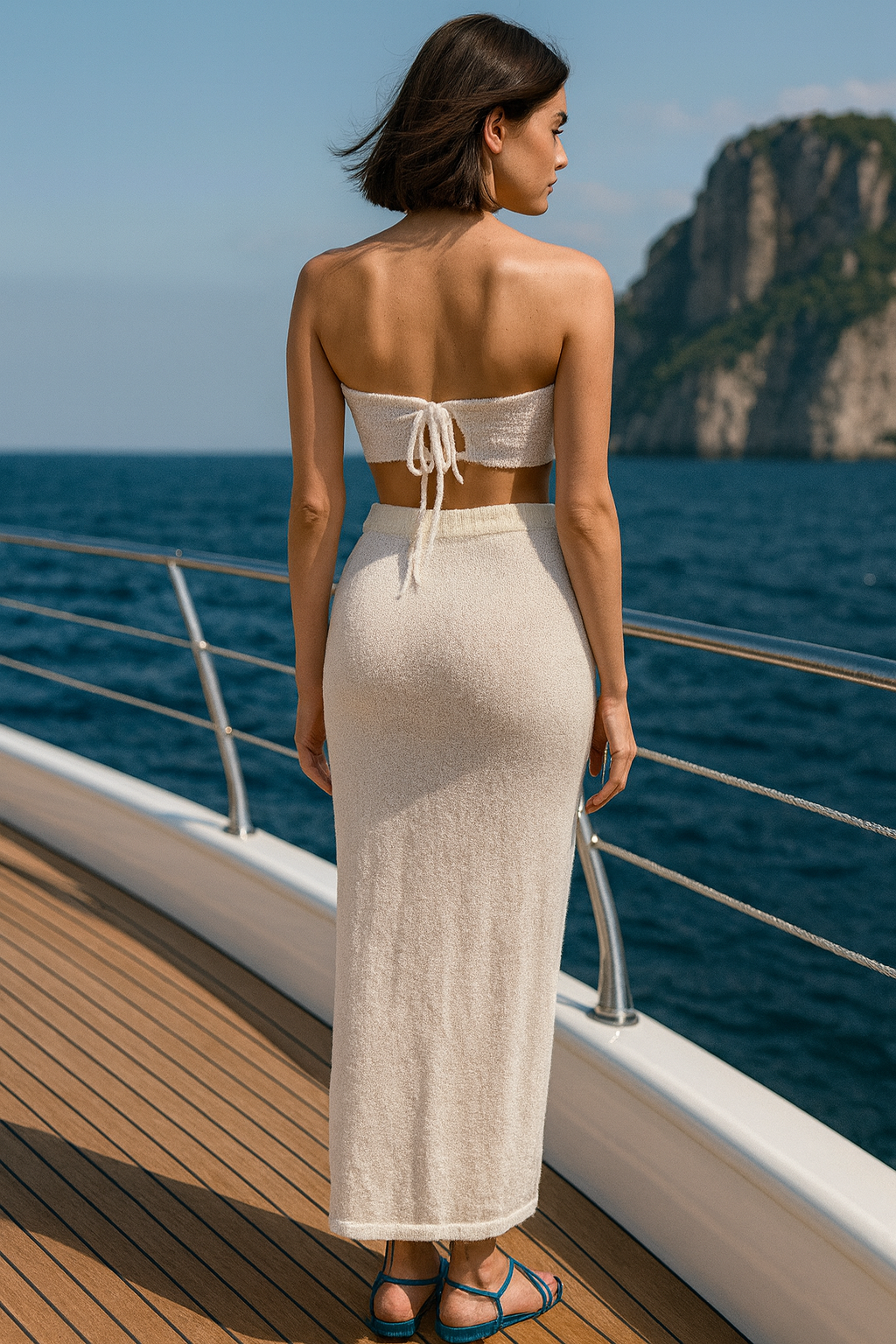 White Knit Maxi Dress